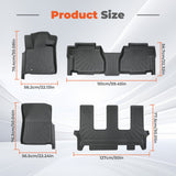 Floor Mats 3 Row Liner Set for 2012-2022 Toyota Sequoia
