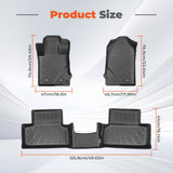 Floor Mats for Ford Bronco 2 Door 2021-2025 All Weather TPE Car Mats Black