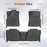 3-Piece TPE All-Weather Floor Mats for 2007-2011 Toyota Tundra CrewMax Double Cab