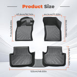 3Pcs Car Floor Mats Liner Front and Rear TPE Black Replacement for J-etta A7 2019-2026