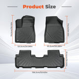 Car Floor Mats for 2014-2019 Toyota Highlander Front + Rear All Weather 3D Liner