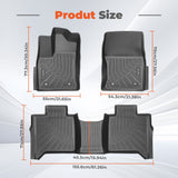 labwork 3-Piece 3D TPE All-Weather Floor Mats for 2022-2025 Toyota Tundra CrewMax Front & Rear Set
