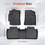 3PCS TPE All-Weather Floor Mats for 2007-2011 Toyota Camry