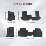 labwork 4PCS Floor Mats and Cargo Liner Black TPE Replacement for Atlas 7 Passenger 2nd Row with Bench Seat 2018-2026