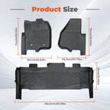 3Pcs Front and Rear TPE Car Floor Mats Replacement for F250 F350 F450 F550 Super Crew Cab 2012-2016