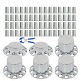 33mm Lug Nug Chrome Hub Cover Kit 2 Front & 4 Rear Replacement for Semi Truck with 33mm Thread-on Lug Nuts