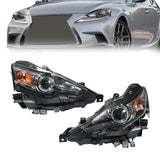 Headlight Headlamp Assembly Single Lens Replacement for IS300/IS250 2014 2015 2016 Replacement for LX2502157 LX2503157 8118553721 8114553721 Driver Side Left LH Passenger Side Right RH