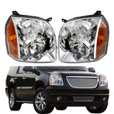 Driver and Passenger Side Headlight Assembly White Replacement for Yukon XL 2007-2014 Headlamp Assembly Replacement for 15861025 15861026