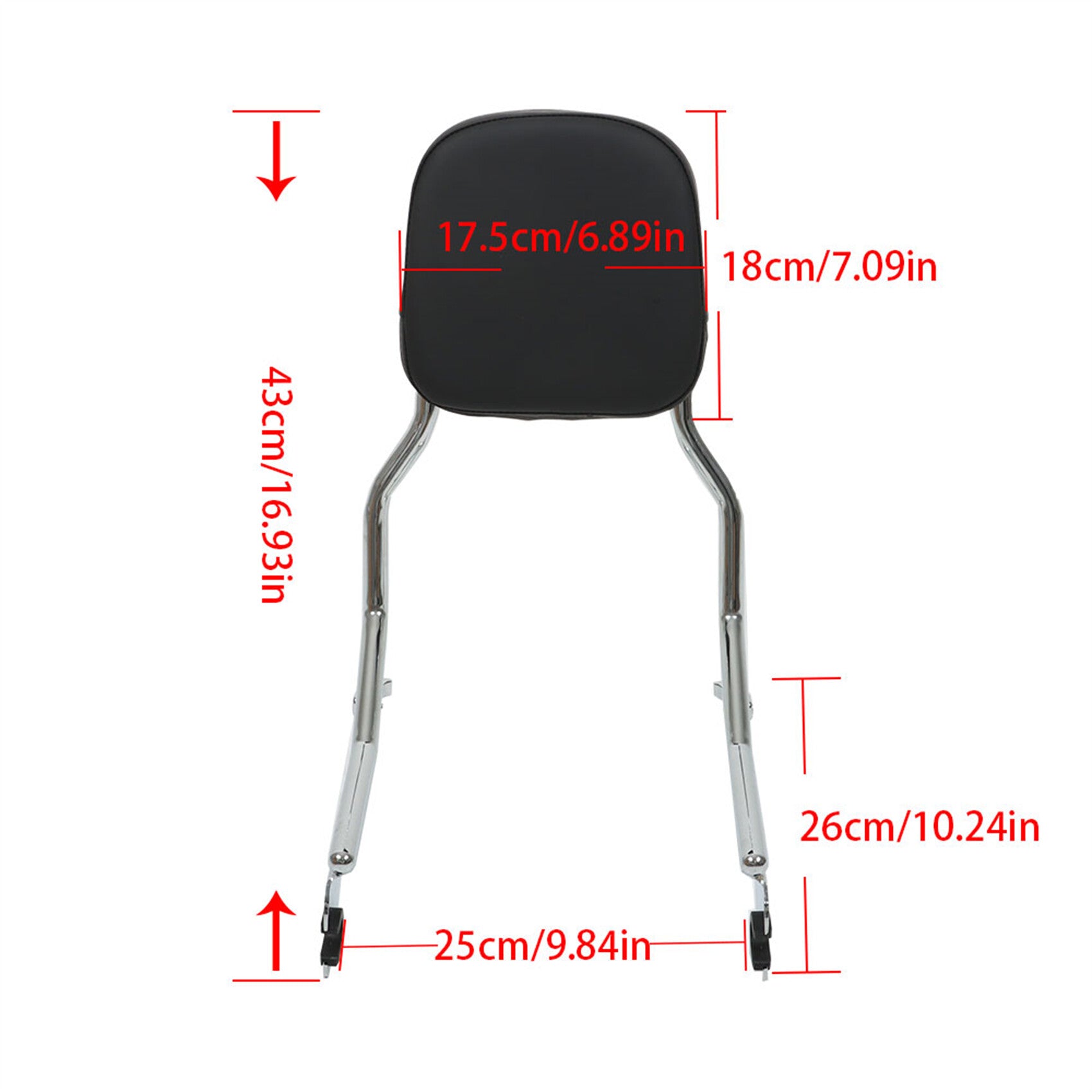 labwork Standard Sissy Bar Upright Backrest Replacement for Deluxe, Heritage Classic, Softail, Low Rider, Sport Glide 2018-2023