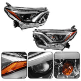 Driver Left and Passenger Right Side Headlights Assembly Replacement for RAV4 2016 2017 2018 Replacement for TO2518190 TO2519190 Pair of Driving Lamps w/DRL