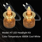 labwork H7 LED Headlight Bulbs,12000LM 6500K Cool White 6 Sides CSP Chips Super Bright Headlight Replacement Kit,Pack of 2