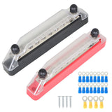 Labwork Power Distribution Terminal Block (Red+Black) 2 x M6 Studs 8 x M4 Screws