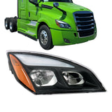 A6601405003 Passenger Side Headlight Replacement for Cascadia 2018-2023 Black Outer Shell (Right)