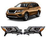 Driver and Passenger Side Headlight Assembly Replacement for Pathfinder Platinum S SL SV 2017-2020 Headlights Halogen w/DRL Projector