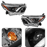 Driver Left and Passenger Right Side Headlights Assembly Replacement for RAV4 2016 2017 2018 Replacement for TO2518190 TO2519190 Pair of Driving Lamps w/DRL