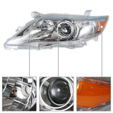 for 2010-2011 Toyota Camry SE Clear Lens Black+Chrome Headlights Headlamps 1Pair