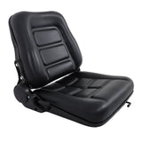 Universal Fold Down Forklift Seat with Adjustable Angle Back and Slide Replacement for Excavator Forklift Tractor Skid Loader Backhoe Dozer Telehandler Heavy Mechanical Seat