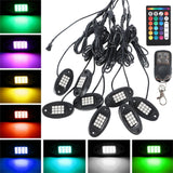 8pcs RGB LED Brake Lights Emergency Beacon Light w/Remote Control Wiring Harness Lab Work Auto