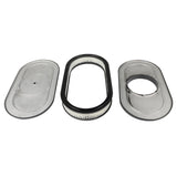 labwork 15 Oval Classic Finned Black Air Cleaner Kit 4 Brl Paper Element Retro Hot Rod