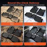 Black 3Pcs Front and Rear TPE Car Floor Mats Replacement for Altima 2019-2025