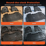 labwork 3-Piece 3D TPE All-Weather Floor Mats for 2019-2024 Ram 1500 Crew Cab New Body w/ Underseat Storage