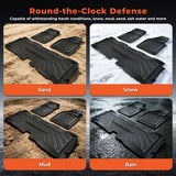 3Pcs Front and Rear TPE Car Floor Mats Replacement for F250 F350 F450 F550 2008-2010