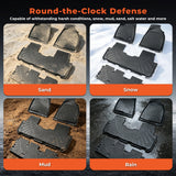 TPE Floor Mats for Toyota Highlander 7&8 Seats(Not for Hybrid) | 2014 2015 2016 2017 2018 2019 All Weather Custom Fit Heavy Duty Floor Liners