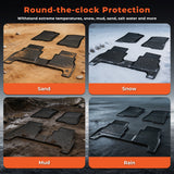 3-Piece 3D TPE All-Weather Floor Mats for 2020-2025 Jeep Gladiator 4-Door Front & Rear Set
