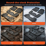 labwork 4-Piece 3D TPE All-Weather Floor Mats for 2023-2025 Honda Pilot 3 Rows Front 2nd & 3rd Row Set