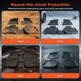labwork 3-Piece 3D TPE All-Weather Floor Mats for 2011-2023 Dodge Charger Chrysler 300 RWD