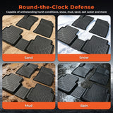 Black 3Pcs Front and Rear TPE Car Floor Mats Replacement for Corsair 2020-2026