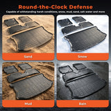 TPE Floor Mats Liners & Trunk Cargo Liner Set For 2012-2015 Toyota Prius C Black