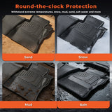 Full Set 3D TPE All-Weather Floor Mats for 2014-2019 Chevy Silverado GMC Sierra 1500 2500 3500 HD