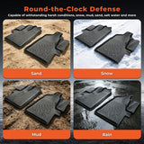 Black 2Pcs Front TPE Car Floor Mats Replacement for Transit 150 250 350HD 2020-2026