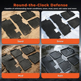 4PCS Floor Mats Black TPE Replacement for Pilot 2009-2015