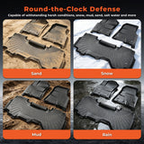 3Pcs Car Floor Mats Liner Front and Rear TPE Black Replacement for R-a-m 1500 2025 2026