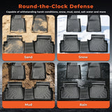 3PCS Floor Mats Black TPE Replacement for Sonata FWD 2020-2026 Replacement for K5 FWD 2021-2026