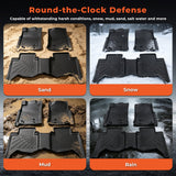 3PCS TPE All-Weather Floor Mats for 2005-2015 Toyota Tacoma