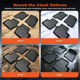 Floor Mats Replacement for Caliber 2007-2012 | 4Pcs Front and Rear, TPE Material, Black