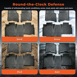 3PCS Floor Mats Liner Black TPE Replacement for F150 Super Crew Cab 2004-2008