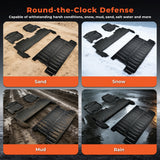 3D Laser Measured TPE Floor Mats for 2015-2025 Ford F-150 / F150 Lightning SuperCrew – Eco-Friendly All-Weather Heavy-Duty Floor Liners