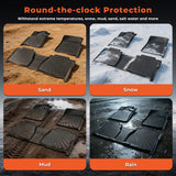 3-Piece TPE All-Weather Floor Mats for 2007-2011 Toyota Tundra CrewMax Double Cab