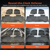 3D Custom Fit TPE Floor Liners Set for 2011-2014 Ford Edge - Premium All-Weather Non-Toxic Interior Floor Mats (Front & Rear)