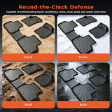 3Pcs Car Floor Mats Liner Front and Rear TPE Black Replacement for Journey 2011-2020