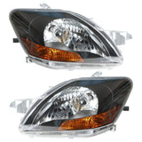 Black Housing Headlight Headlamp Fit For 2007-2012 Toyota Yaris Left And Right