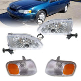 Corner Parking Signal Lights Head Lights Combo Set For 1998-2000 TOYOTA COROLLA Lab Work Auto