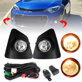 Fog Lights Assembly Replacement for 2014 2015 2016 Toyota Corolla S SE Daytime Running Clear Lens Bumper Fog Lamp Left+Right Side (Passenger & Driver Side) Lab Work Auto