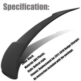 For 11-2018 Dodge Charger Hellcat Style Matte Black ABS Trunk Deck Spoiler Wing Lab Work Auto