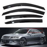 For 2008-2012 Honda Accord 4Door Sedan 3D Wavy Window Visor Gear 4pcs Lab Work Auto