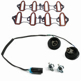 For Silverado Sierra Intake Manifold Gasket Kit Knock Sensor Harness Set 5pc Lab Work Auto